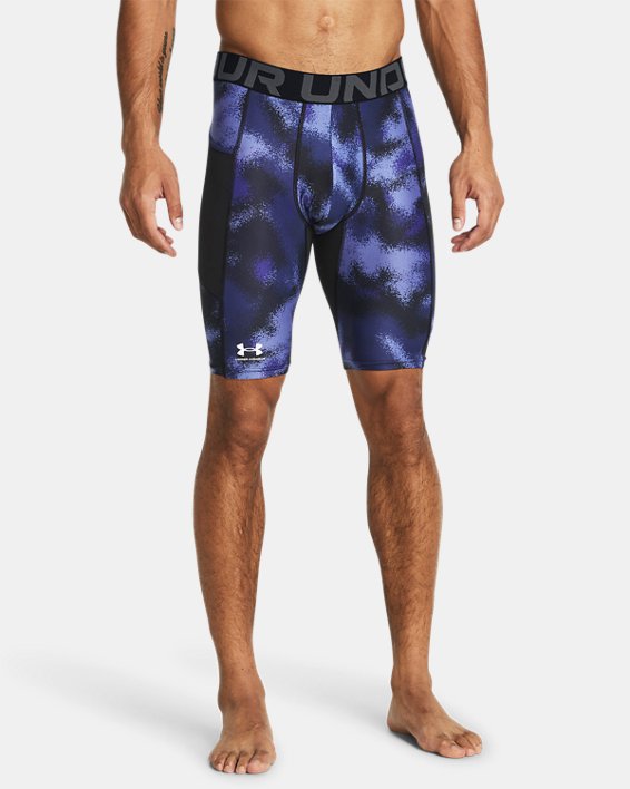 Men's HeatGear® Printed Long Shorts in Purple image number 0